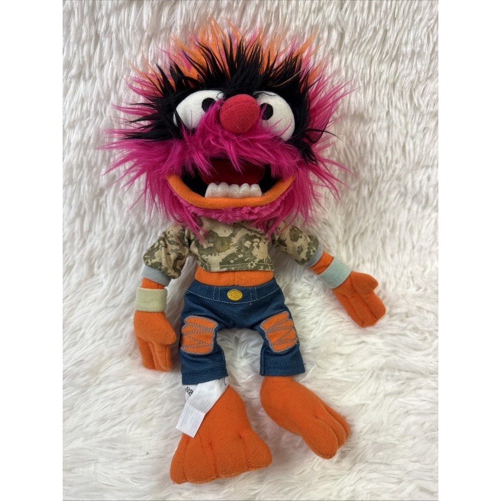 Disney Store Muppets Animal Plush Punk Rock Drummer Stuffed‎ Toy 12"